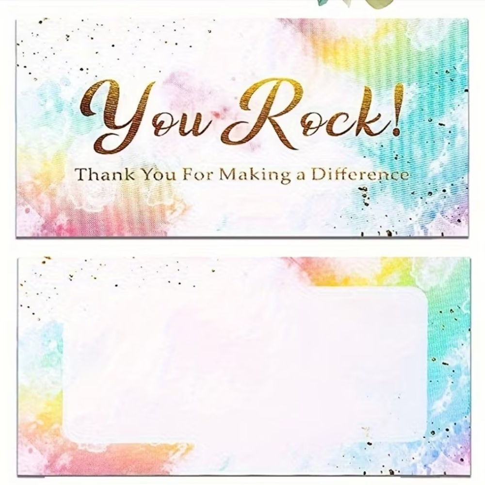 Thank You Cards with “You Rock” text, 50 cards, NEW